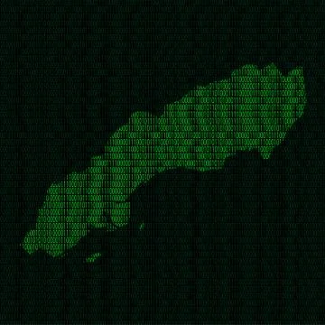 Silhouette of Sweden from binary digits イラスト素材
