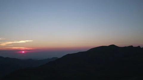 Silhouette Of Swiss Mountains Stock Footage 266417801