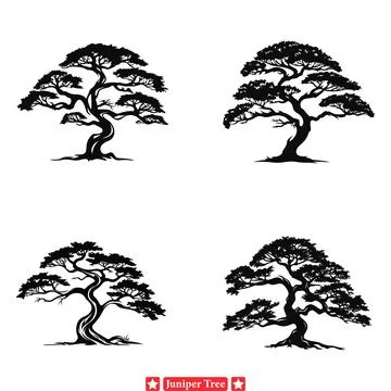 Silhouette Symphony  Juniper Tree Designs for Visual Poetry Stock Illustration