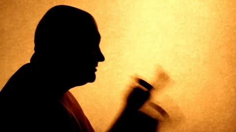 Silhouette talking man Stock Footage 8608028