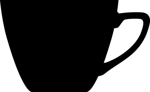 Silhouette of Tea Cup Icon. Vector Illustration. Illustrazione stock