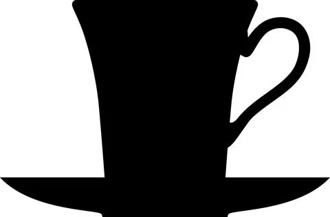 Silhouette of Tea Cup Icon. Vector Illustration. Illustrazione stock