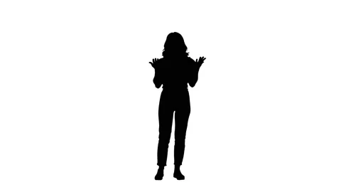 Silhouette Teen girl with happy facial e... | Stock Video | Pond5