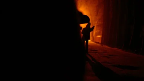 Silhouette terrible zombie night Stock Footage 71246977