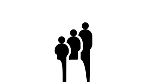 Silhouette of three people standing in sequence Stock Footage 327761694