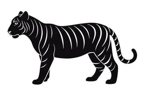 Silhouette tiger Stock Illustration
