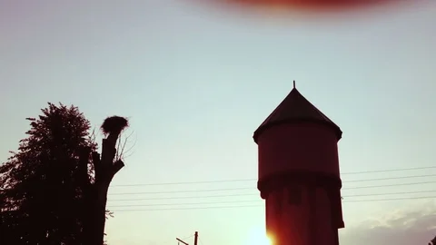 Silhouette of a tower Stock Footage 70026192
