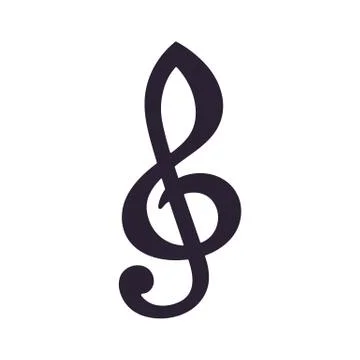 Silhouette of treble clef Stock Illustration