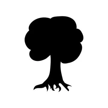 Silhouette of a tree. Stock Illustration