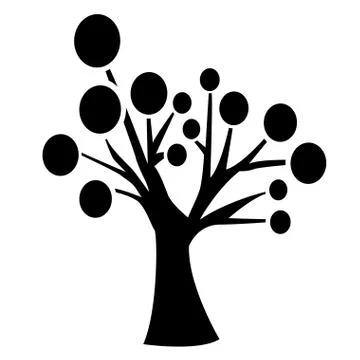 Silhouette of a tree Stock Illustration