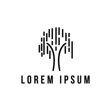 Silhouette of tree logo vector design graphics element 스톡 일러스트