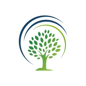 Silhouette tree logo vector graphics elements concept Illustrazione stock