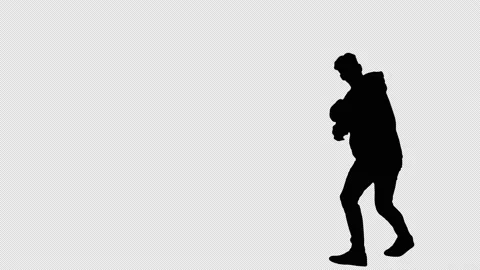 Silhouette Trendy dancer man walking and dancing, Alpha Channel 스톡 동영상 140505366