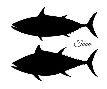 Silhouette of tuna. Stock Illustration