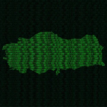 Silhouette of Turkey from binary digits イラスト素材