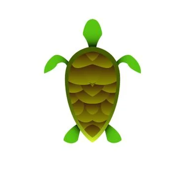 Silhouette of a turtle isolated on a white background Stock Illustration