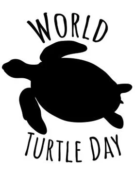 Silhouette of turtle - sign, world turtle day Stock Illustration