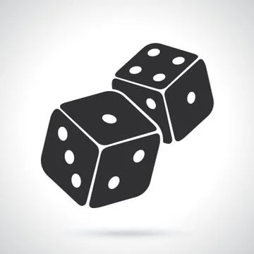 Silhouette of two dice Stock Illustration