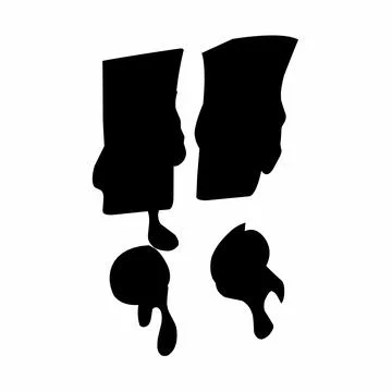 Silhouette of two exclamation marks. Sign design on white background. Stock Illustration