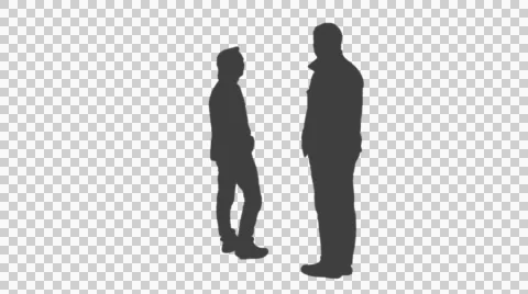 Silhouette of two men looking at something, Back view, Full HD Stock Footage 50976640