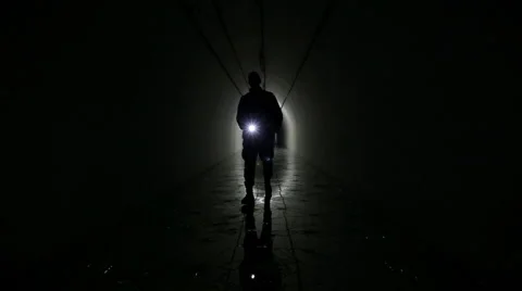 Silhouette in a underground bunker Stock Footage 41639088