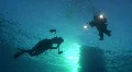 Silhouette of Underwater cameramen HD Footage