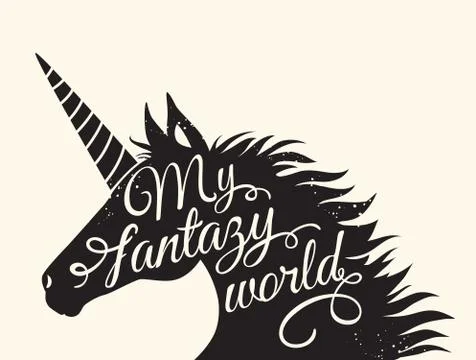 Silhouette of a unicorn Stock Illustration