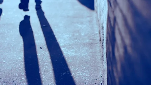 Silhouette of unrecognizable people  Stock Footage 113115565