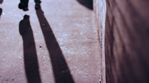 Silhouette of unrecognizable people  Stock Footage 113116653