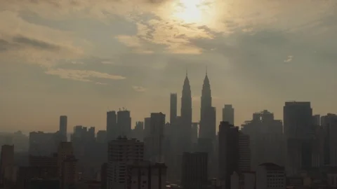 Silhouette of urban cityscape. Stock Footage 101062617