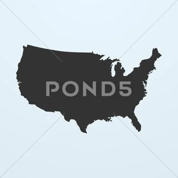Silhouette of USA Map. United states of America map Stock Illustration