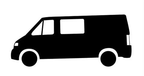 Silhouette of van car Stock Illustration
