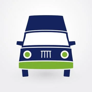 Silhouette van from the front Illustrazione stock