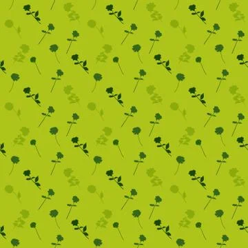 Silhouette of various flowers. Seamless Pattern Backround.  Illustration Illustrazione stock