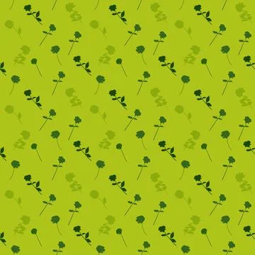 Silhouette of various flowers. Seamless Pattern Backround.  Illustration Stock Illustration