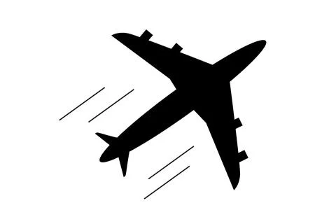 Silhouette Vector of AirPlane, isolated on white Stock Illustration