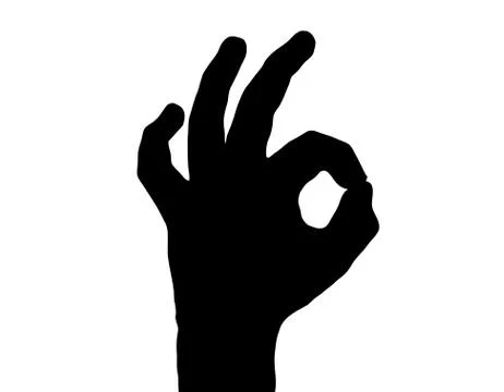 Silhouette vector all-fine hand on white Stock Illustration