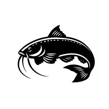 A silhouette vector art of Catfish Stock Illustration