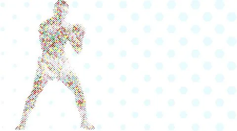 A silhouette vector from basic shape of a boxer athlete exercise routine Stock Illustration