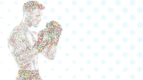 A silhouette vector from basic shape of a boxer athlete exercise routine Stock Illustration