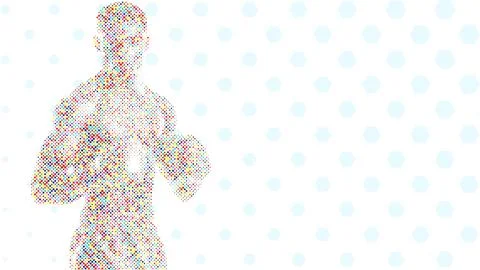 A silhouette vector from basic shape of a boxer athlete exercise routine Stock Illustration