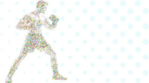 A silhouette vector from basic shape of a boxer athlete exercise routine Stock Illustration