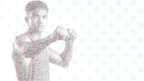 A silhouette vector from basic shape of a boxer athlete exercise routine Stock Illustration