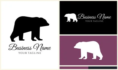 Silhouette vector bear logo template イラスト素材