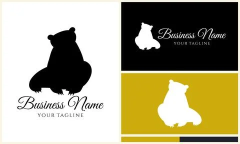 Silhouette vector bear logo template イラスト素材