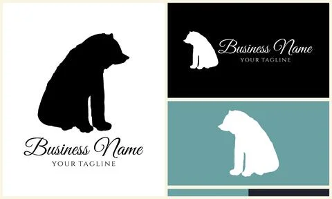 Silhouette vector bear logo template イラスト素材