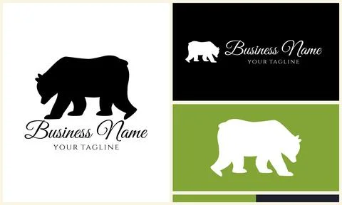 Silhouette vector bear logo template イラスト素材