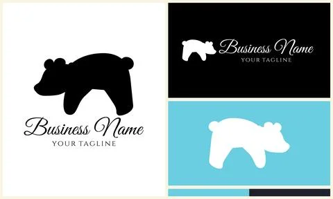 Silhouette vector bear logo template イラスト素材