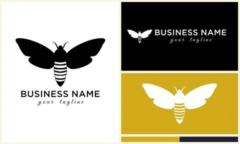 Silhouette vector bee logo template Illustrazione stock