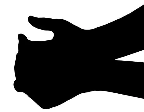 Silhouette vector begging hands on white Stock Illustration